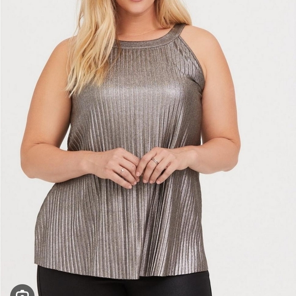 torrid Tops - Torrid Romantic Sexy Date Night Bronze Goddess Pleated Halter Neck Top size 0X